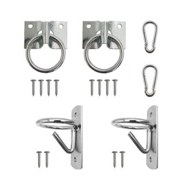 Kornnapa 2pcs Cross Tie Ring for Horses Blocker tie Ring with Snap Hooks Stable Door Handle, 2pcs Horse Feed Bucket Hook Water Bucket Holder Horse Stall Accessories Supplies