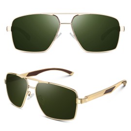 WEAROYO Premium Al-Mg Alloy Square Pilot Sunglasses for Men Women Polarized, UV400 Protection for Driving Golf Fishing