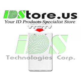 Brady People ID Clear Vertical Permanent Locking ID Badge Holders - Hard Plastic Case for ID's