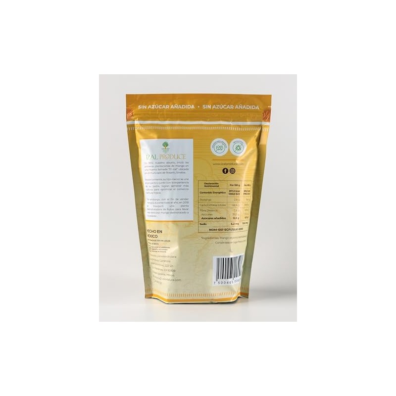 IZAL PRODUCE Mango Deshidratado 100% Natural 300g Snack Saludable y