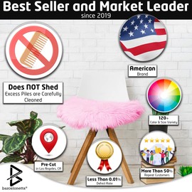 Barcelonetta | Faux Fur Squares | Shaggy Fur Fabric Cuts, Patches | Craft, Costume, Camera Floor & Decoration (White, 20" X 20")