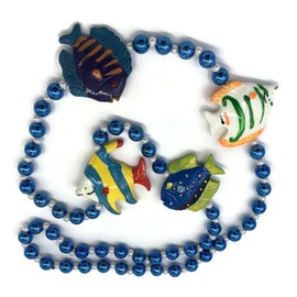 Tropical Fish Bead Necklace Mardi Gras Bead Spring Break Cajun Carnival Festival Gasparilla