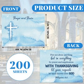 Moinchore 200 Pcs Prayer Request Cards 3x4 Inch Inspirations Prayer Request and Praise Cards(Blue,Stylish Style)