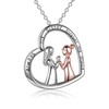 YFN Schwestern Halskette 925 Sterling Silber Beste Freundin Anhänger Immer meine Schwester für immer mein Freund Schmuck Herz Geschenke für Damen Mädchen