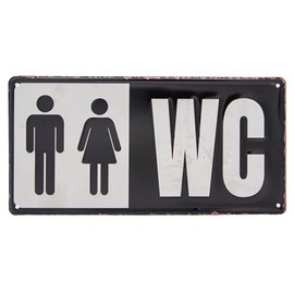 Toilet Tin Sign, Embossed Toilet Decorative Notice Sign, Door Sign, Wall Decoration, 30 x 15 cm