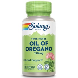 SOLARAY Oil of Oregano 150 mg | Extra Virgin Olive Oil Base | Whole Aerial | Healthy Immune & Intestinal Flora Support | Vegan & Non-GMO | 60 Softgels