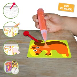 Sabbiarelli Sand-it for Fun Album The Funny Numbers: 5 Pre-Glued Papers, for Painting with Sand (Sand Not Included), Sand Pictures for Children from 3+