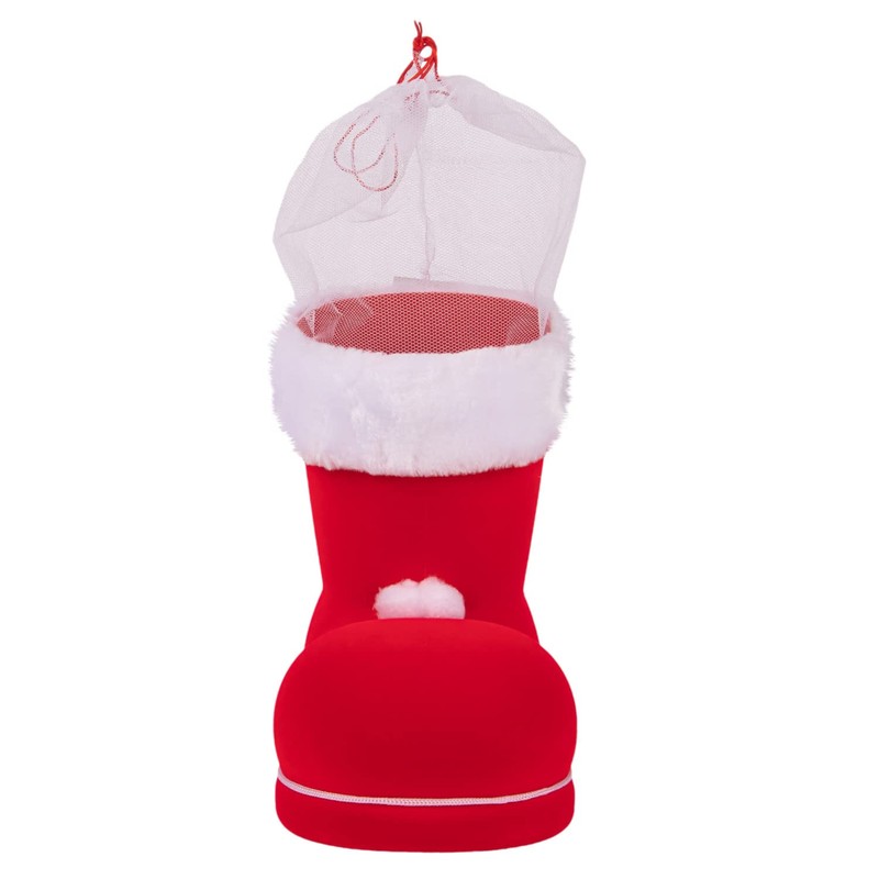 Flocked Santa Boots