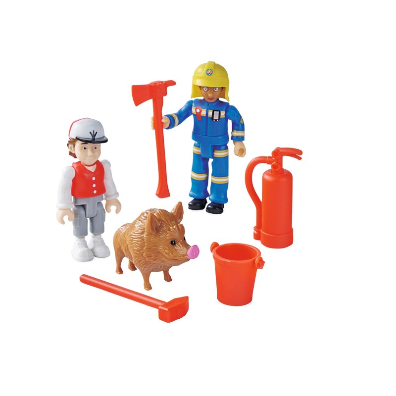 Simba Fireman Sam Figures Twin Pack - 2 Movable Collectible
