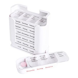 7 Day Pill Dispenser – 6 Different Languages