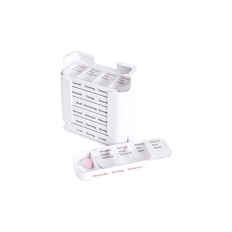 7 Day Pill Dispenser – 6 Different Languages