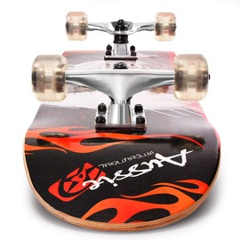 ChromeWheels 31 inch Skateboard Double Kick Skate Board Cruiser Longboard 8 Layer Maple Deck Skateboards for Kids and Beginners