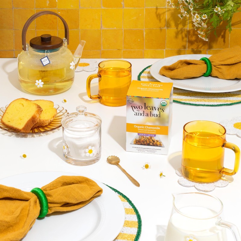 Two Leaves and a Bud Organic Chamomile Herbal Tea Bags,
