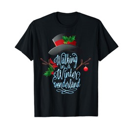 Walking in a Winter Wonderland Snowman Vintage Christmas T-Shirt