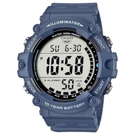Casio AE1500WH-2A Digital Blue Stap Unisex Adult Watch, Black Dial, 54.4 × 51.2 × 15.7 mm