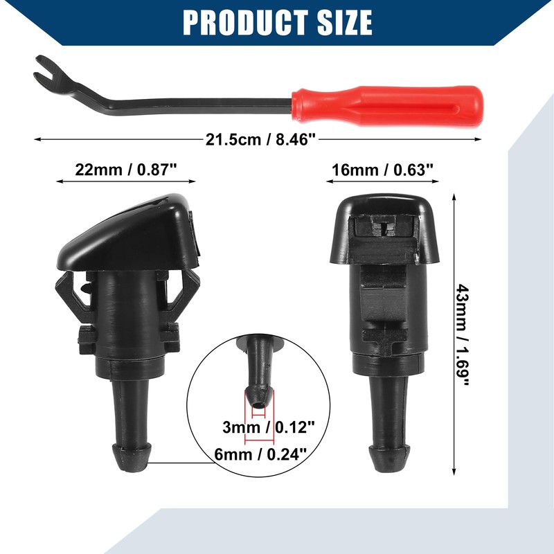 Hihaha Windshield Washer Nozzles Kit for Ram 1500 2011-2017 /