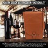 Primeware Vino2 Two Bottles Saddle Leather Wine Tote Messenger Carrier