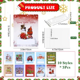 NKM 30 Pcs Christmas Money Holders, Christmas Money Holder Ornaments for Cash Money Card with Plastic Cover Christmas Hanging Decoration