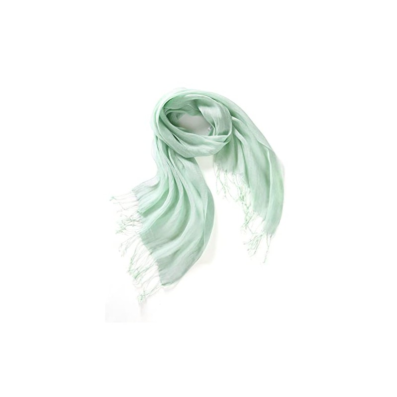 Prettystern Linen Plain Colour Unisex Summer Fringe Scarf, T20 Light