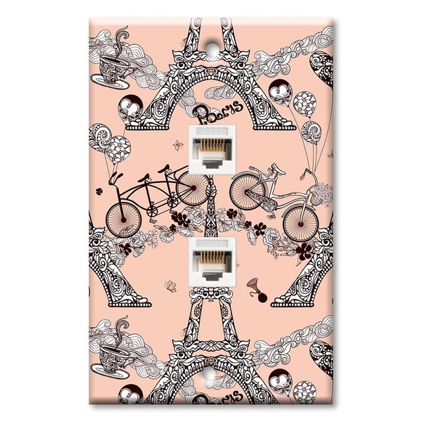 Art Plates - Two Port RJ45 Ethernet decorative printed keystone