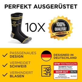 SCHMITZ.Tools Men's Work Socks in Premium Quality Work Socks - Work Socks 39-42/43-46/47-50 - Men's Work Socks Women - Worker Socks Men's Work, 10 pairs