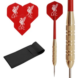 TARGET 23g Football L.F.C Brass Darts Set, Standard Shape Flights, Stems & Case