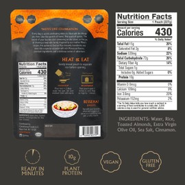 Mina Festive Rice, With Toasted Almonds & Cinnamon, Ready to Eat, Brown Rice, Side Dishes, Microwave Rice, Vegan Protein, Non-GMO, Gluten-Free, Kosher, 8 oz (Pack of 6)