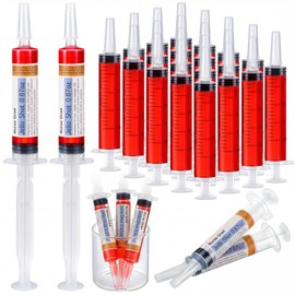 Threlaco 40 Pcs Nursing Graduation Party Supplies, 20 Pcs Plastic Syringes for Drinks, 20 Sticky Labels, Class of 2026 Graduation Decoration Nurse Party Supplies Bsn Rn Lpn Gift(20 ml)