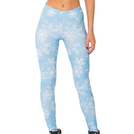 Sister Amy Women's Digital Galaxy Printted Ankle Elastic Tights Legging Snowflake US L