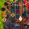12Pcs Christmas Paper Honeycomb Ornaments for Tree, 3D Glitter Edge