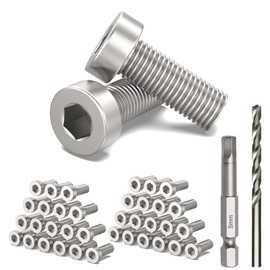 TooTaci 40 Packs T316 Stainless Steel Threaded Protector Sleeves Drill-Install for Wood Post of 1/8 Cable Railing Kit - Thickened No Gap Marine Cable Railing Hardware for 1/8 Wire Rope Protect