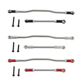 1/10 Steering Links 2Pcs Metal Adjustable Steering Linkage Servo Link Pull Rod for 1/10 RC Crawler Axial Capra 1.9 Unlimited Trail Buggy RTR Upgrades Accessories (1/10 Capra Steering Links Black)