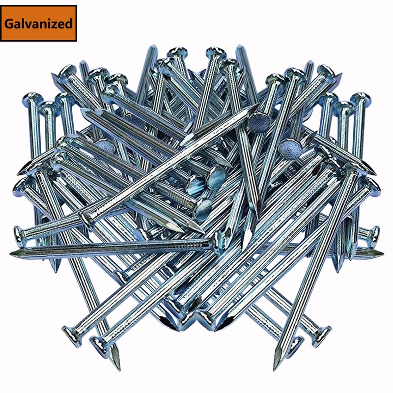ELOOGAA 80pcs 1-1/4 inch Wall Nails,Galvanized Hardware Nails,Good Hardness Masonry