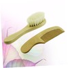 Healeved 2PCS Wooden Comb and Brush Set for Scalp Massage