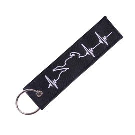 LLAVEROSMOTOR.ES Motorcycle Key Fob, Motorcycle Key Fob, Car Key Fob, Fabric Motorcycle Key Fob, Motorcycle Gifts for Men, Black and White, Unit size