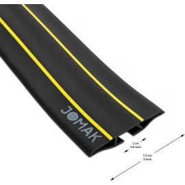 JOMAK 4ft Heavy Duty Floor Cord Cover Self-Adhesive Cable Protector + 20 Cable Ties