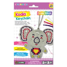 C.S. Kids KC08 My Koala Keychain, First Sewing Arts & Crafts Gifts -Crafting Keychain | Educational DIY Cross-Stitch for Kids