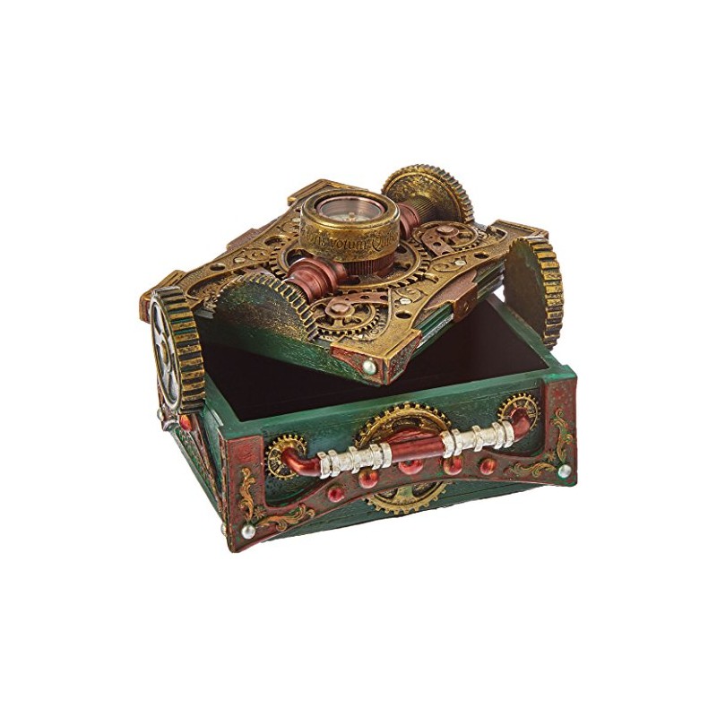 Pacific Trading Steampunk Trinket/Jewelry Box Steam Punk W/Compass