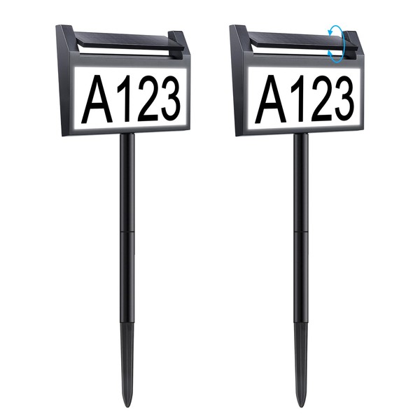 Solar House Number Sign, deerdance LED Illuminated Outdoor Address Plaque
