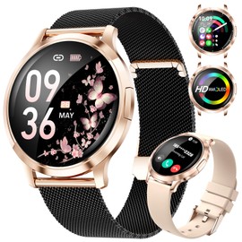 SUNKTA Thin Smart Watch for Wome, 1.32" AMOLED HD Display, 100+ Sports Mode Fitness Tracker Watch, 5ATM Waterproof/IP68/Pedometer/Sleep Ladies Smartwatch, iOS Android Smart Watches for Women