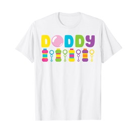 Mens Bubble Daddy Bubble Party Kids Bubble Theme Wands Matching T-Shirt
