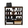 Furinno Turn-N-Tube 5 Tier Wide Shoe Rack, Amber Pine/Black