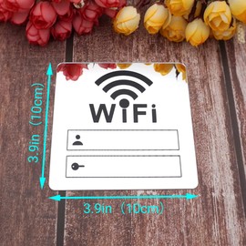 Set of 2 Rewritable WIFI Sign,3D Acrylic Mirror WIFI Wall Stickers,Internet Network And Password For Guests, Airbnb, VRBO, Vacation Rental (Silver Mirror)