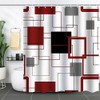 Mesnt Gray Shower Curtains for Bathroom, Polyester White Lines Pattern