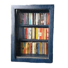 Oidnvay Miniature Bookshelf Pocket Anxiety Bookshelf Wooden Tiny Book Library Stress Reliever Bookshelf Tabletop Easy to Use