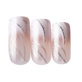 Gold Finger Gel Glam Design Nails (3 PACK)