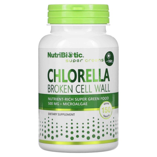 2 X NutriBiotic, Super Greens, Chlorella, 500 mg, 150 Vegan