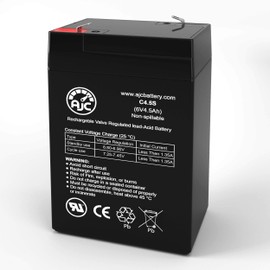 AJC Battery Compatible with Panasonic LC-RB064P 6V 4.5Ah Sealed Lead Acid Battery