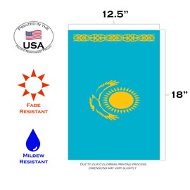 Toland Home Garden 1110646 Flag of Kazakhstan 12.5 x 18 Inch Decorative, Garden (12.5" x 18")