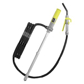 TERA PUMP Fuel Transfer Pump w/Quick Flow Control Nozzle & Telescopic Tube - 3X Electric Power Options: 12V AC/DC Plug-in & DC Inverter Clips, 10FT Discharge Hose, Gasoline, Water (2.9 GPM)